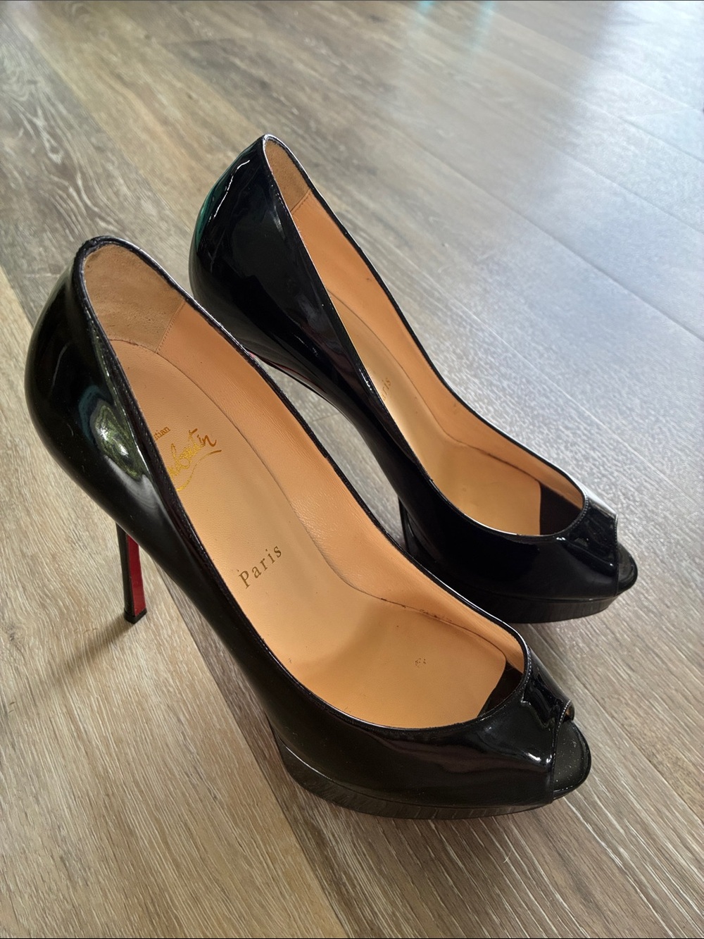 Christian Louboutin Lady Peep Platform Stiletto Heels